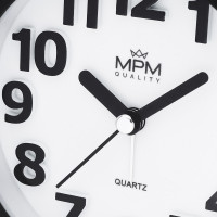 Analógový kovový budík Happy Morning MPM C01.4056.90, čierny